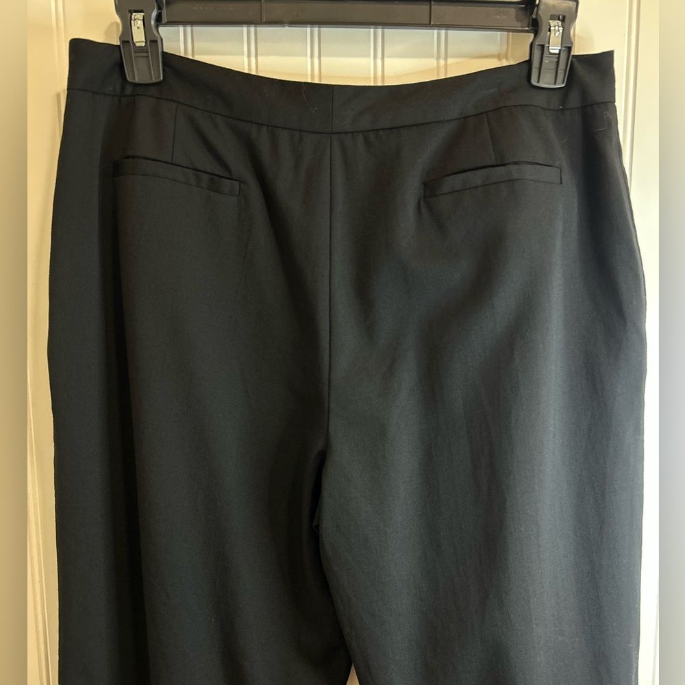 346 Brooks Brothers stretch Women's Elegant Black Wide Leg Trouser.98%wool - Picture 3 of 16